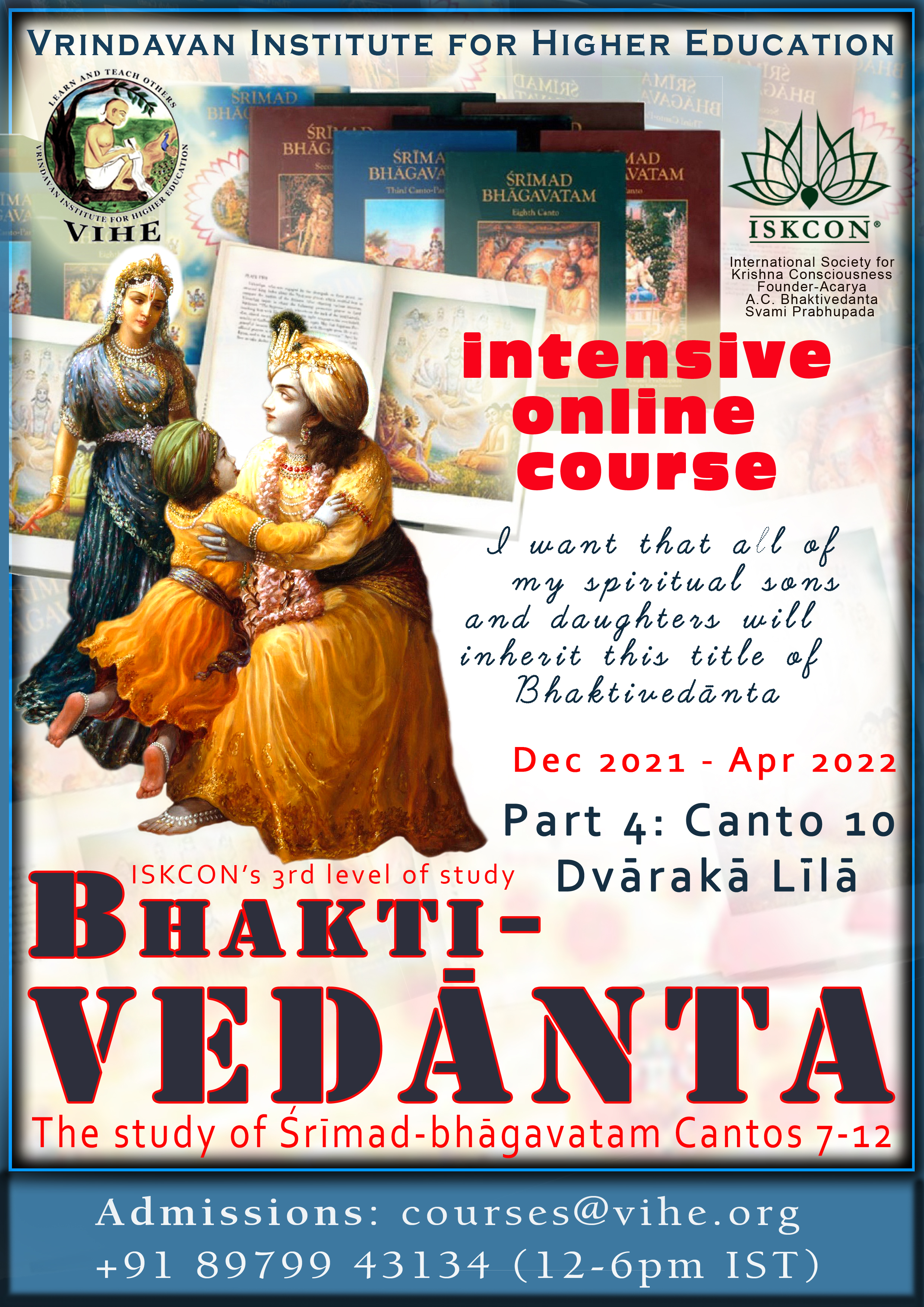 VIHE Intensive Online Bhakti-vedanta Course